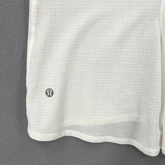 LULULEMON Racerback Tank Top Womens 6 White Tie Back Workout Running Mesh Knit - Picture 8 of 11
